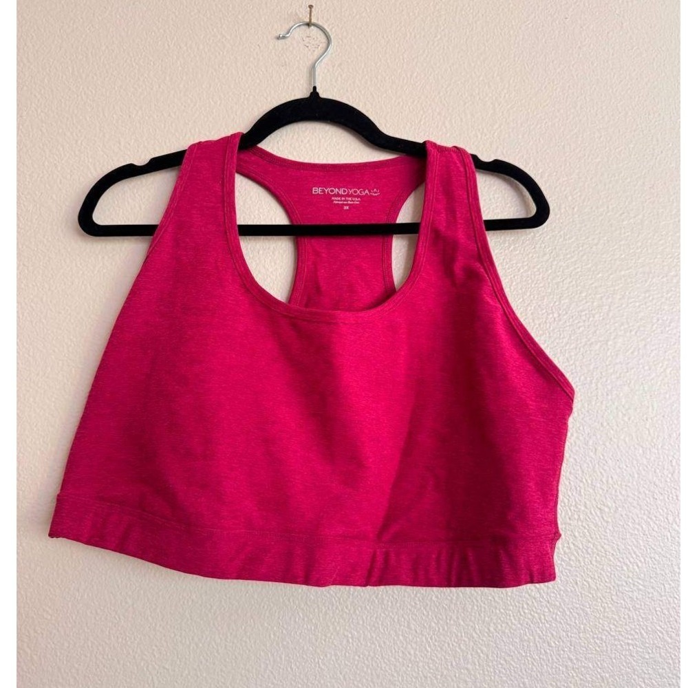 Beyond Yoga Hot Pink Spacedye Crop Bra Womens 3X Athleisure Gym Yoga Colorful